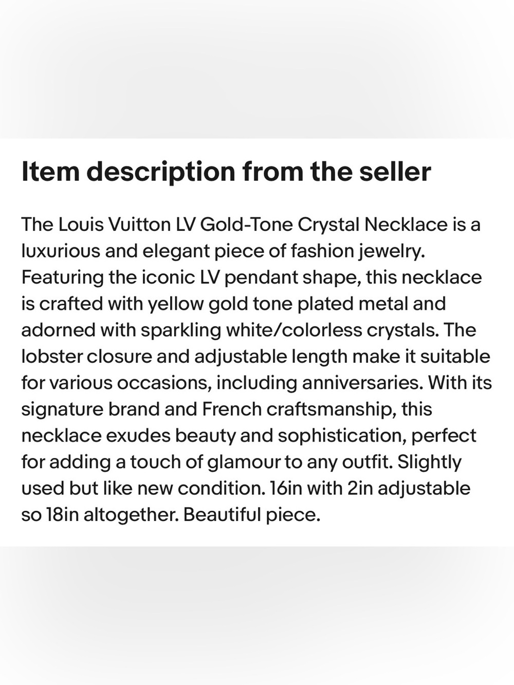 Louis Vuitton Gold-Tone LV Initial Necklace with Fleur Charm - Picture 8 of 8